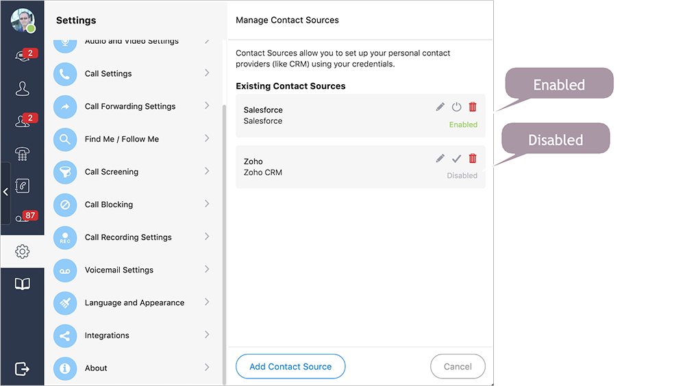 Contact Sources Page