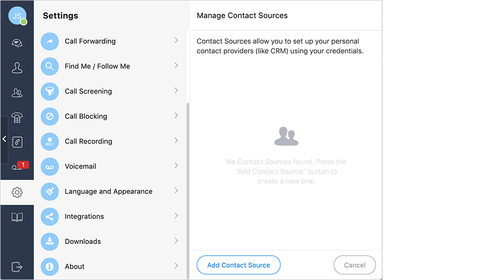 Contact Sources Page