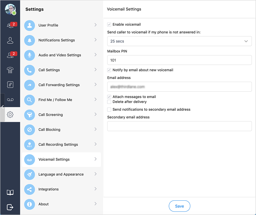 Voicemail Settings