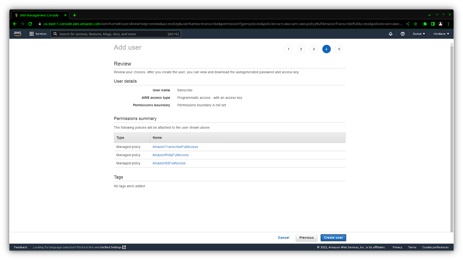 Voice Transcription (AWS)