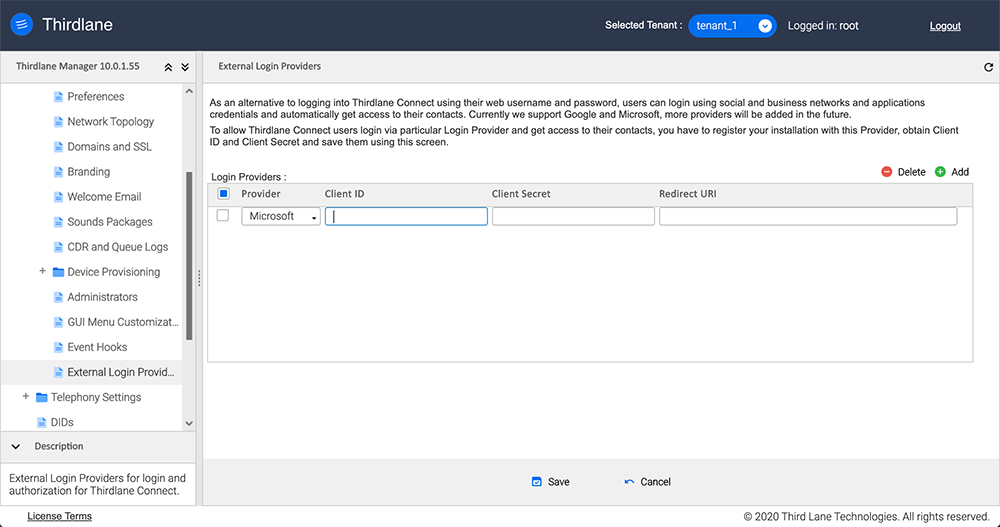 External Authentication Providers