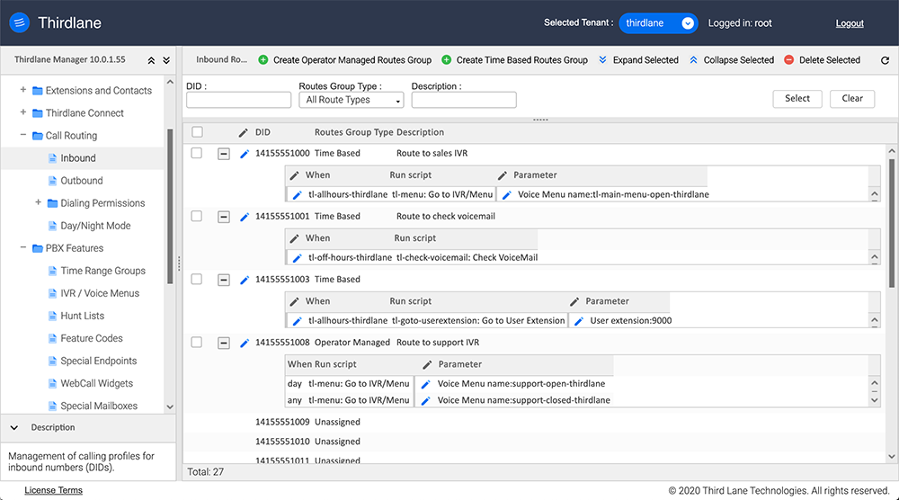 Inbound Call Routes