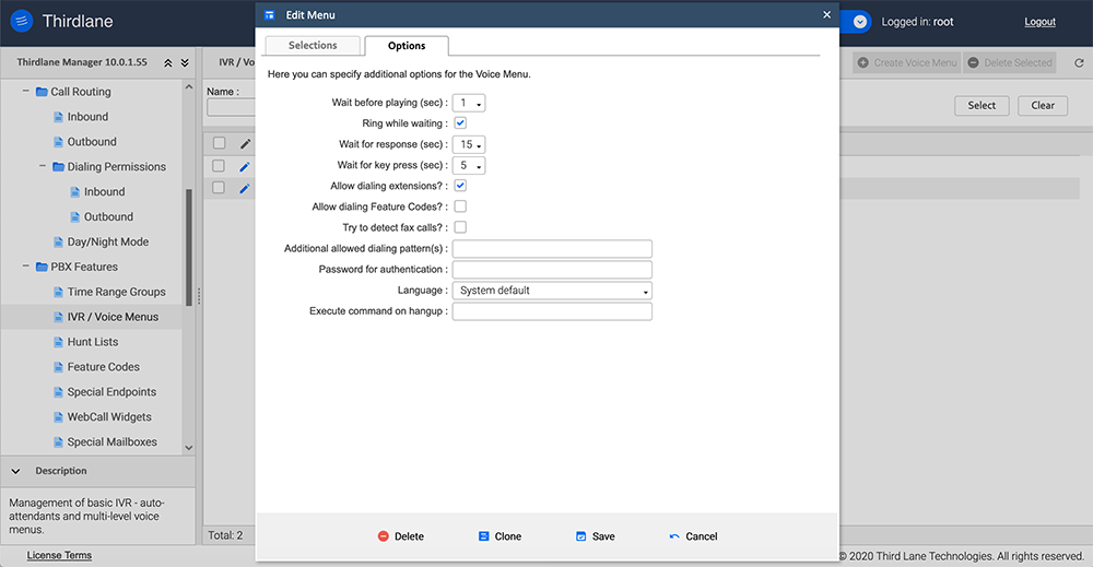 IVR / Voice Menu