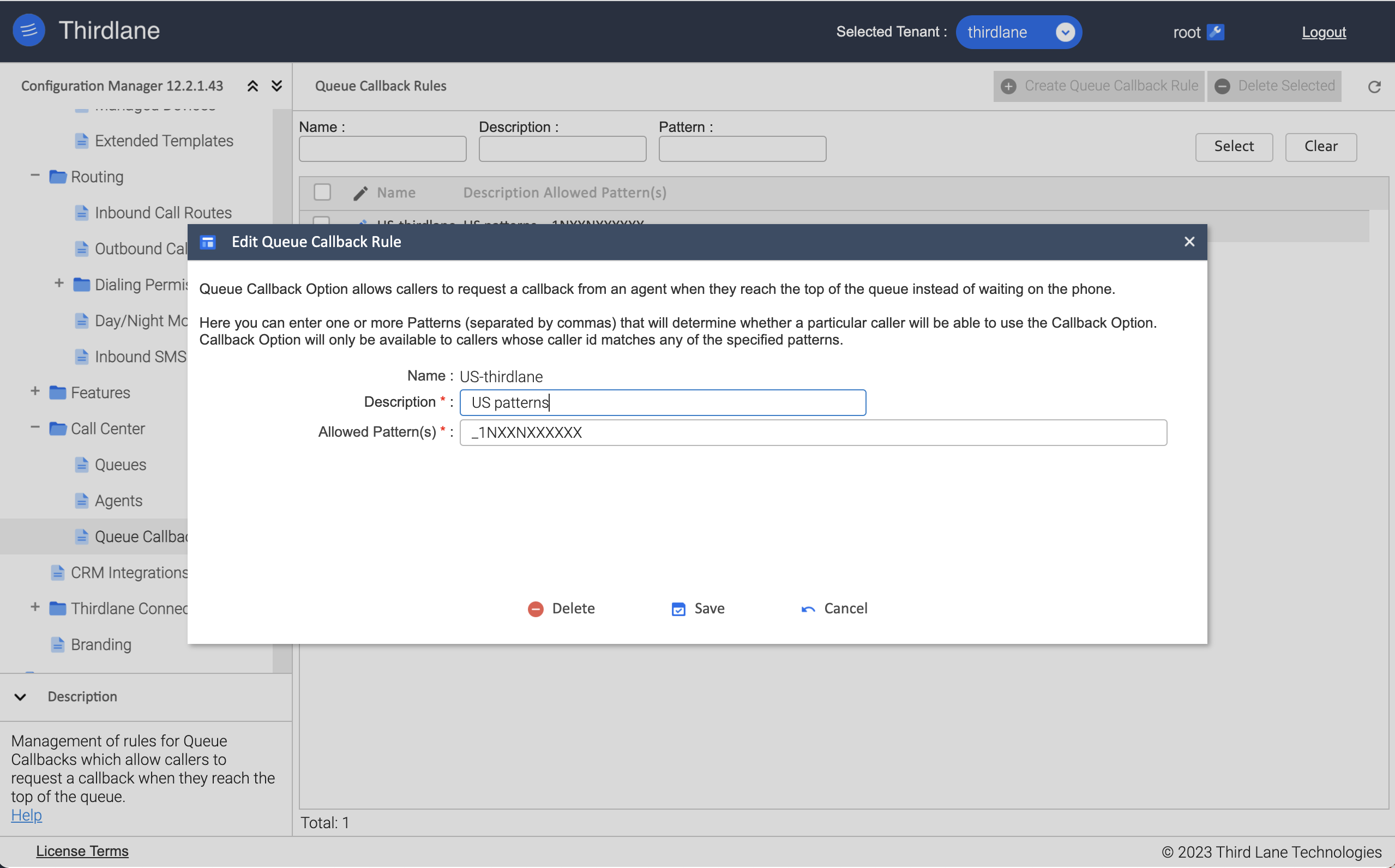 Queue Callback Rule