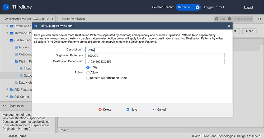 Outbound Dialing Permissions