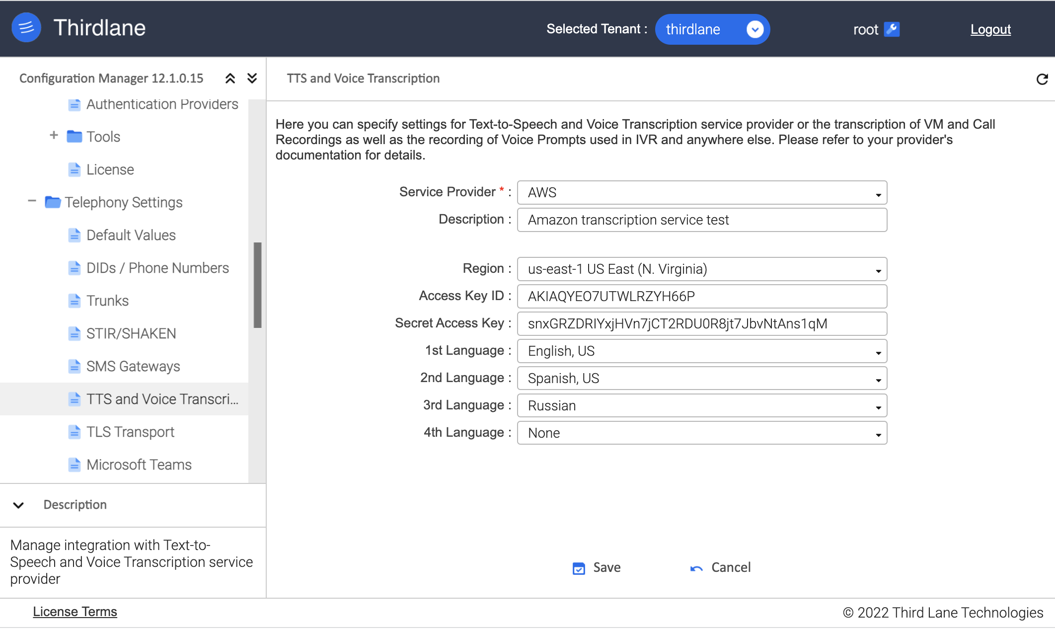 TTS and Voice Transcription (AWS)