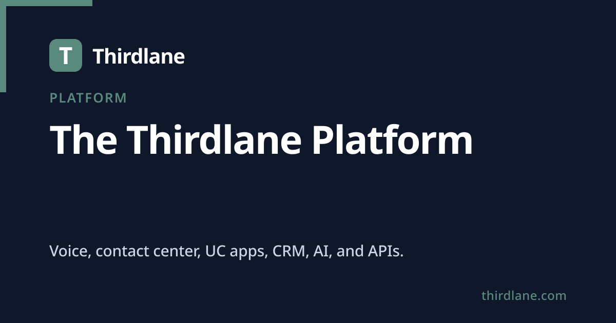 Thirdlane Platform — Voice, Contact Center, UC, AI, APIs