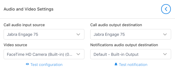 Audio and Video Settings